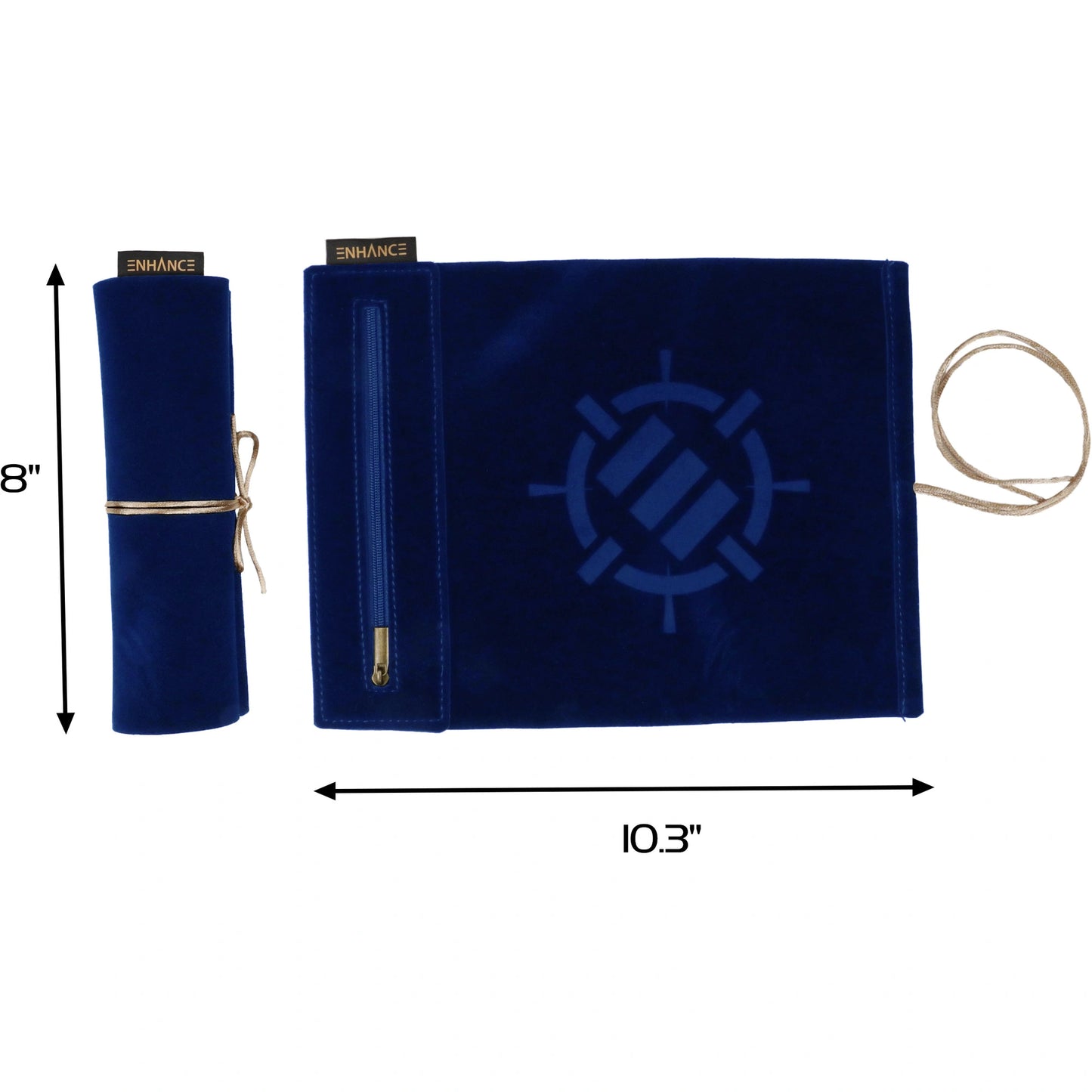 Enhance Gaming - Roll On A Scroll - Dice Case & 7-teiliges Acryl-Würfelset - Blau
