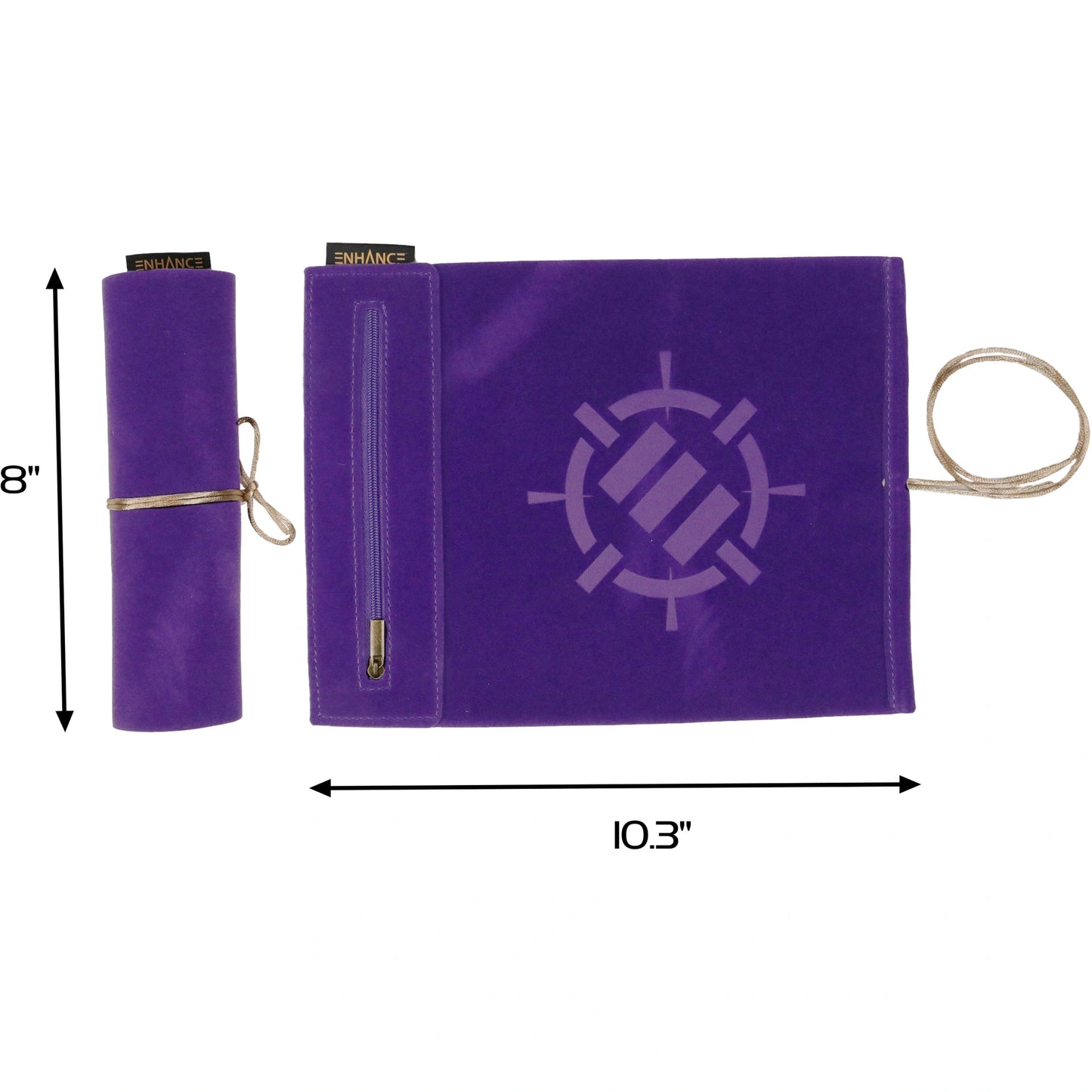 Enhance Gaming - Roll On A Scroll - Dice Case & 7-teiliges Acryl-Würfelset - Lila
