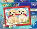 Ravensburger - CREART - Malen nach Zahlen - Spielende Hunde