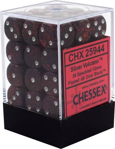Chessex - Würfelset - Speckled - Silver Volcano - 12mm - d6 Dice Block - 36 Stück