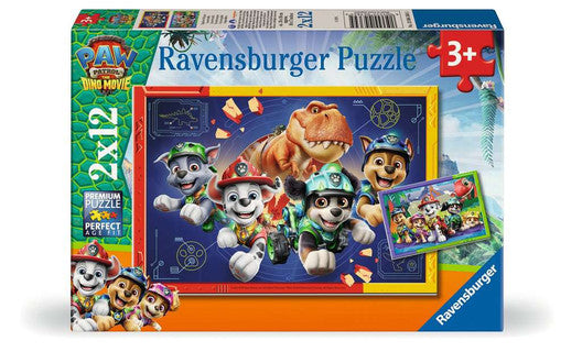 Ravensburger - Kinderpuzzle 2x12 Teile - Paw Patrol 3 Dino Movie