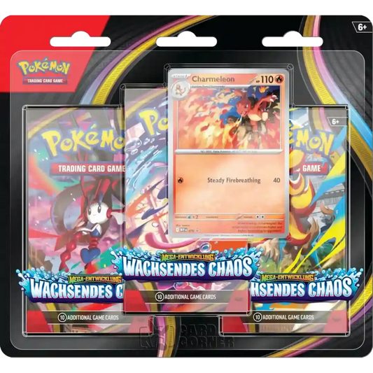 Pokémon - Mega Entwicklung: Wachsendes Chaos - 3-Pack Blister- deutsch - jetzt vorbestellen