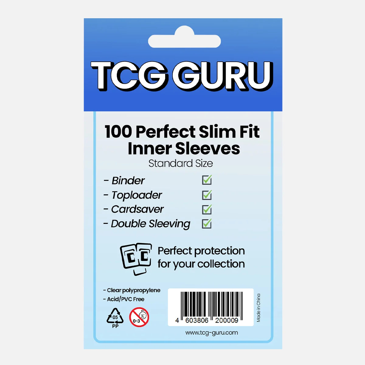 TCG Guru - Perfect Slim Fit Inner Sleeves - 100 Stück Standardgröße