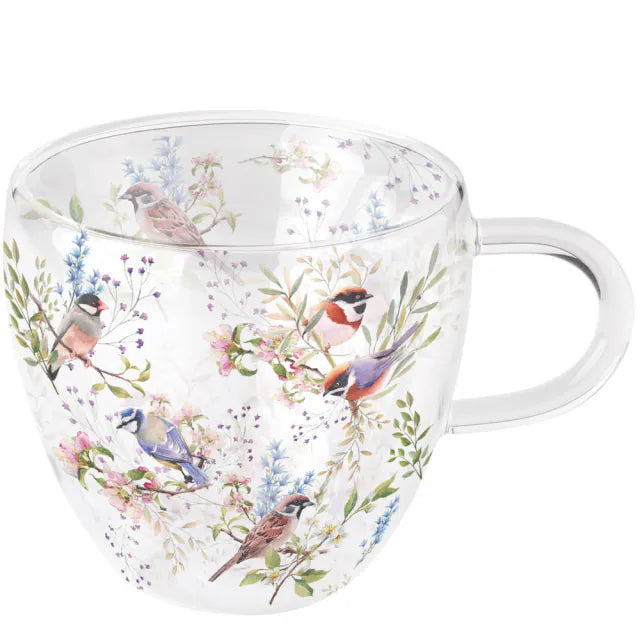 Ambiente - Doppelwandiges  Glas  - 0,2L  Vögel