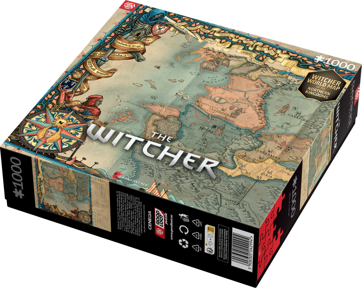 Good Loot - The Witcher : Witcher World Map Of The Northern Kingdoms - Puzzle - 1000 Teile