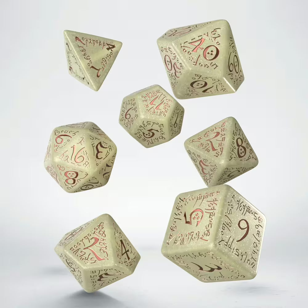 Q Workshop - Elvish Shimmering Beige & Copper - Jumbo Dice Set
