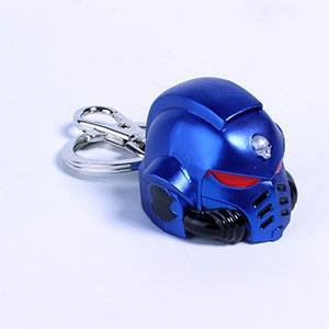 Warhammer 40K - Metall-Schlüsselanhänger - Space Marine Primaris Helmet Ultramarine