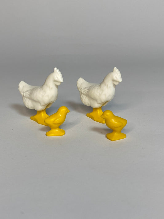 Playmobil 2 Hühner plus 2 Kücken - Bauernhof - Zubehör -Tiere