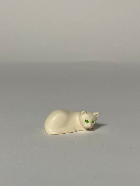 Playmobil Katze weiß, grüne Augen, liegend - 8231