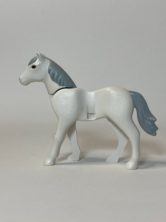 Playmobil Pferd weiß mit grauer Mähne - 8332