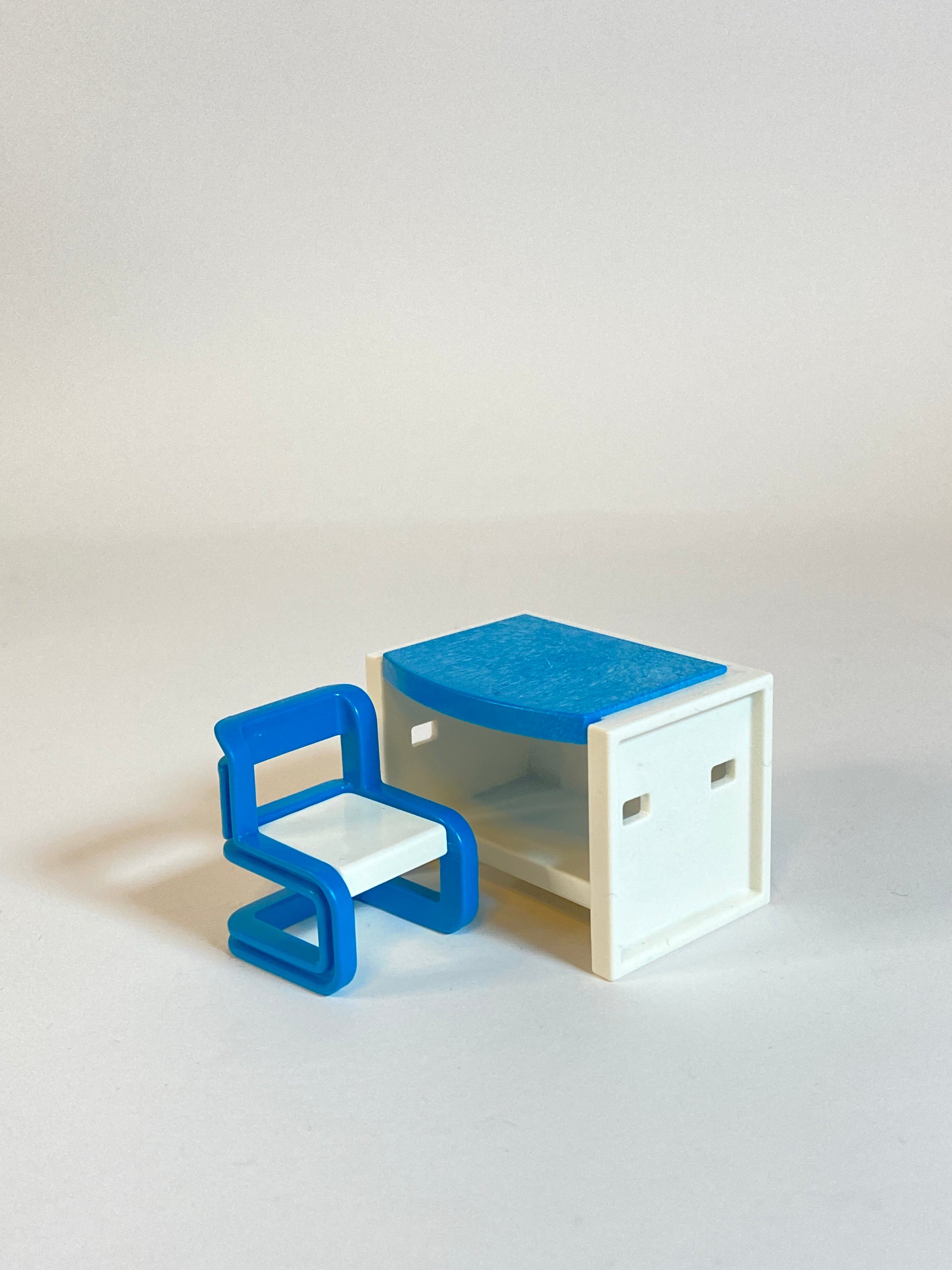 Playmobil Schreibtisch mit Stuhl blau - Ersatzteil - Zubehör - 8501