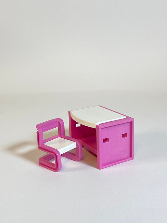 Playmobil Schreibtisch mit Stuhl pink - Ersatzteil - Zubehör - 8503